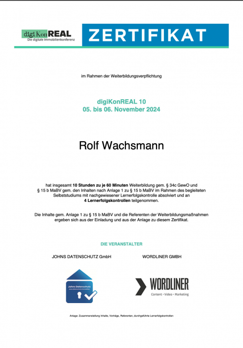 Zertifikat digiKon Real November 24